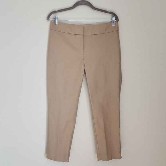Ann Taylor LOFT Womens tan khaki size 6 Petite‎ Julie Straight Leg Capri Pants - Picture 1 of 10
